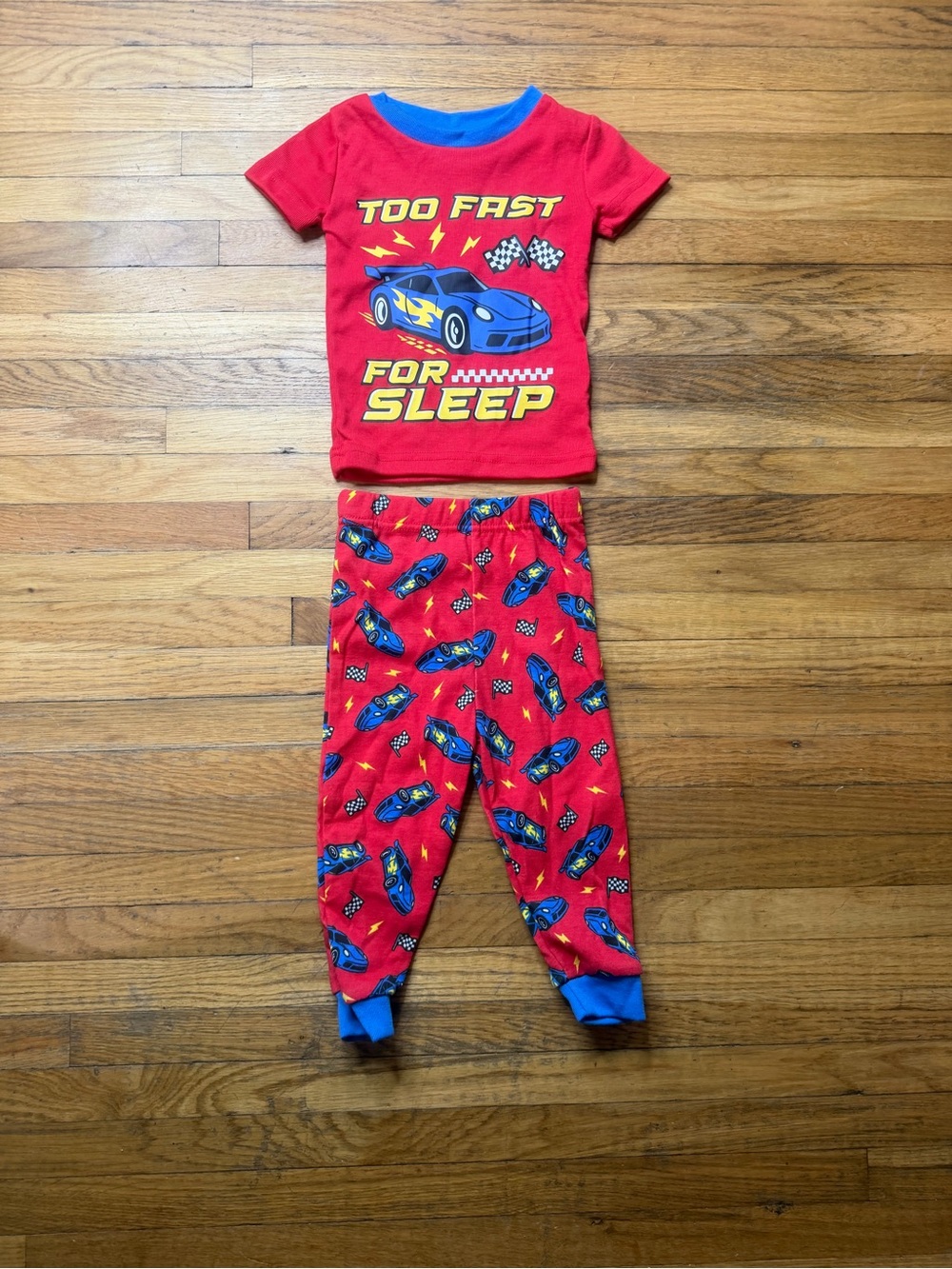 Kidgets 12M 'Too Fast For Sleep' Car Pajama Set